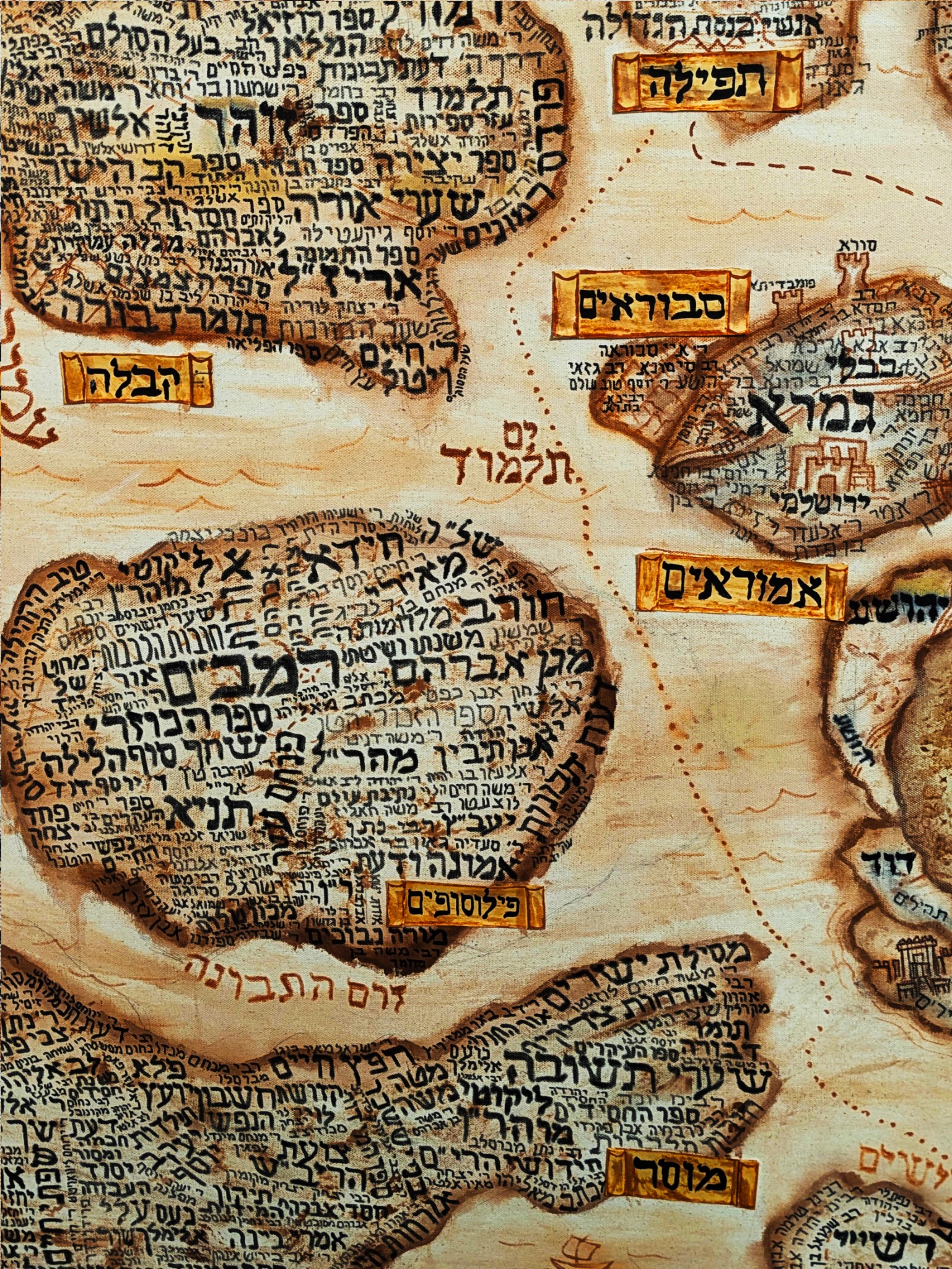 Close detail of The Map of Torah