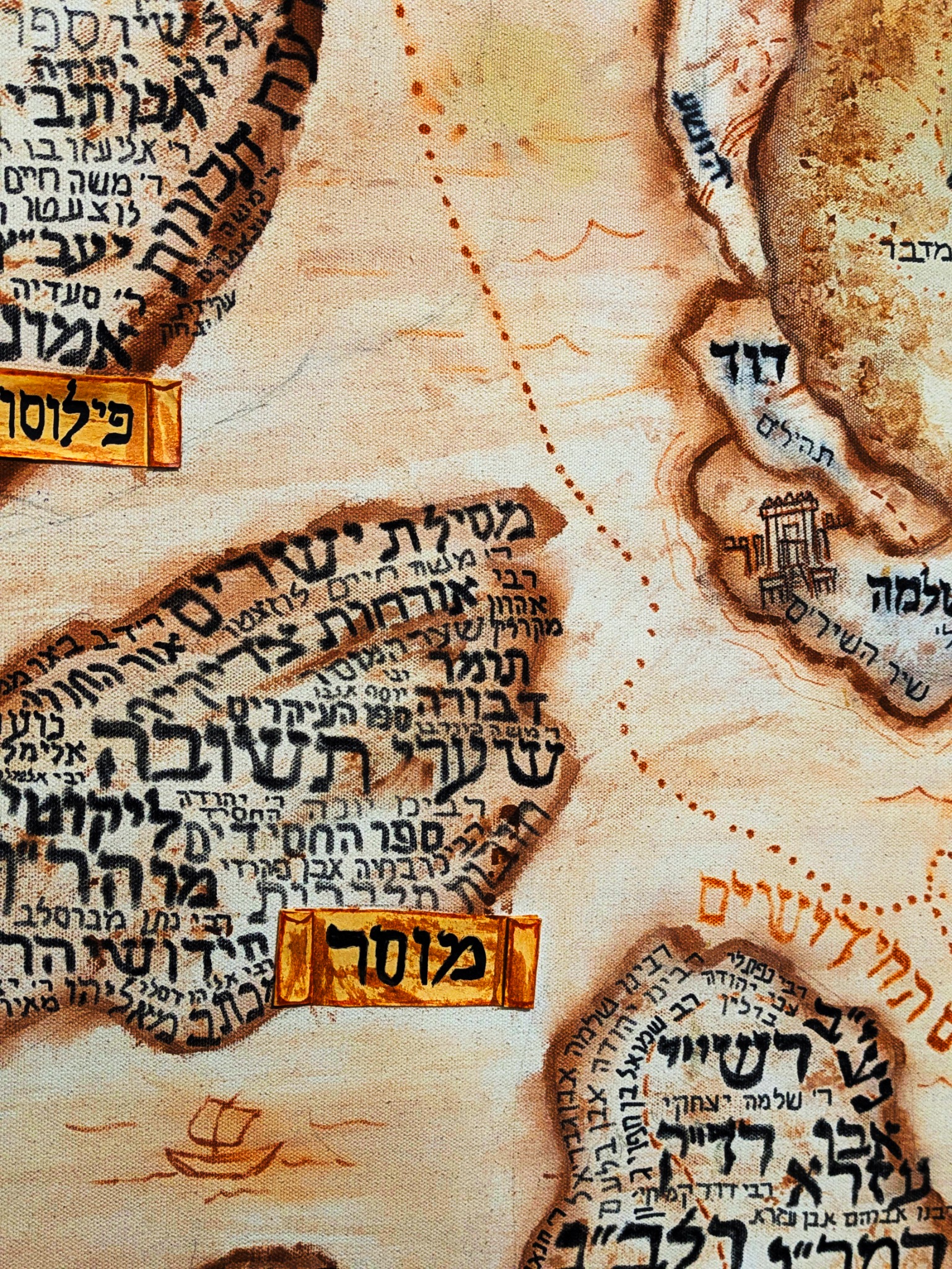 Close detail of The Map of Torah